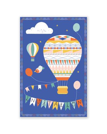 CARTES D'INVITATIONS - MONTGOLFIÈRES - MULTICOLOR