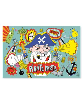 CARTES D'INVITATIONS - PIRATES - MULTICOLOR