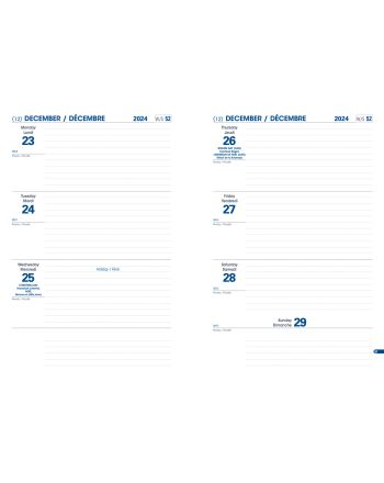 RECHARGES AGENDAS - HEBDOPLANNING - BLANC