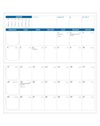 RECHARGES AGENDAS - VISOPLAN - BLANC