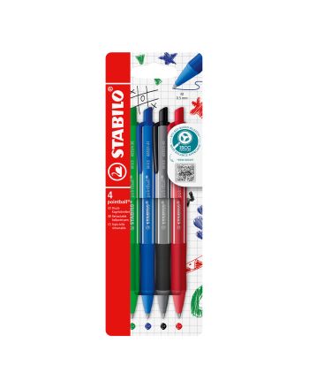 Stylos bille - Pointball Colorful x 4 - Multicolore