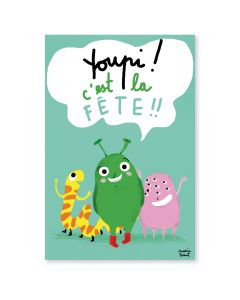 Cartes d'invitations - Martiens - Multicolore