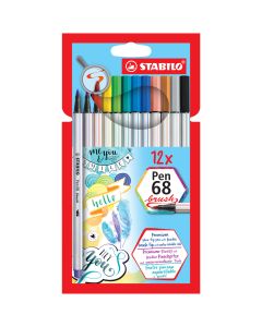 Crayons-feutre - Pen 68 Brush x 12 - Multicolore