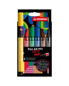 Crayons-feutre - Pen 68 Max x 6 - Multicolore