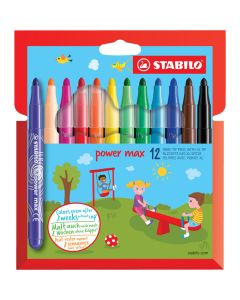 Crayons-feutre - Power Max x 12 - Multicolore
