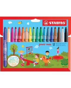 Crayons-feutre - Power Max x 18 - Multicolore
