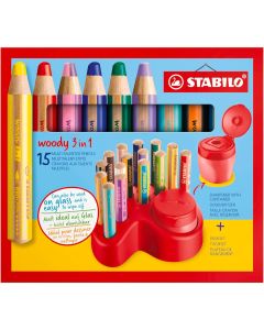 Crayons de couleurs - Woody 3 in 1 "All-in-One" - Multicolore