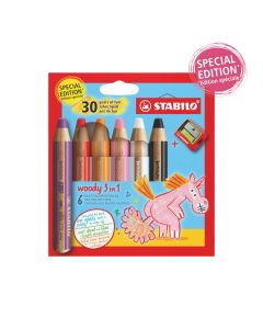 Crayons de couleurs - Woody 3 in 1 x 6 - Multicolore