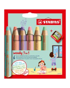 Crayons de couleurs - Woody 3 in 1 x 6 - Multicolore