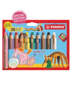 Crayons de couleurs - Woody 3 in 1 x 10 - Multicolore