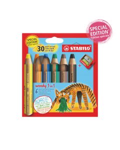 Crayons de couleurs - Woody 3 in 1 x 6 - Multicolore